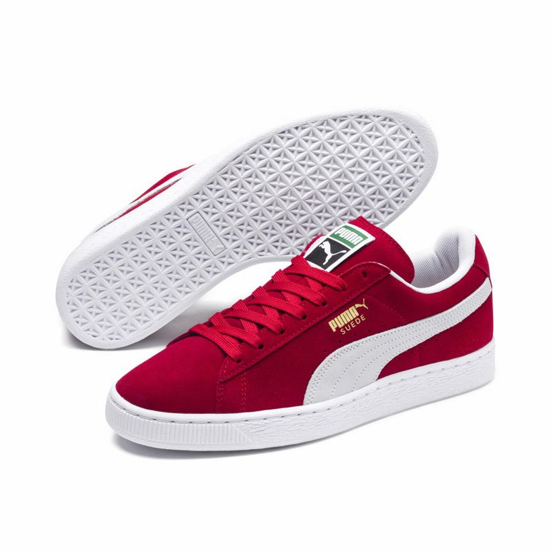 Basket Puma Suede Classic+ Homme Rouge/Blanche Soldes 590NTUWR